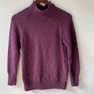 L.L. Bean Plum Knit Mock Neck Sweater